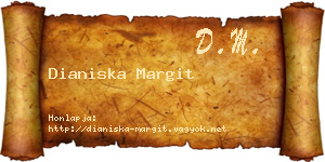 Dianiska Margit névjegykártya